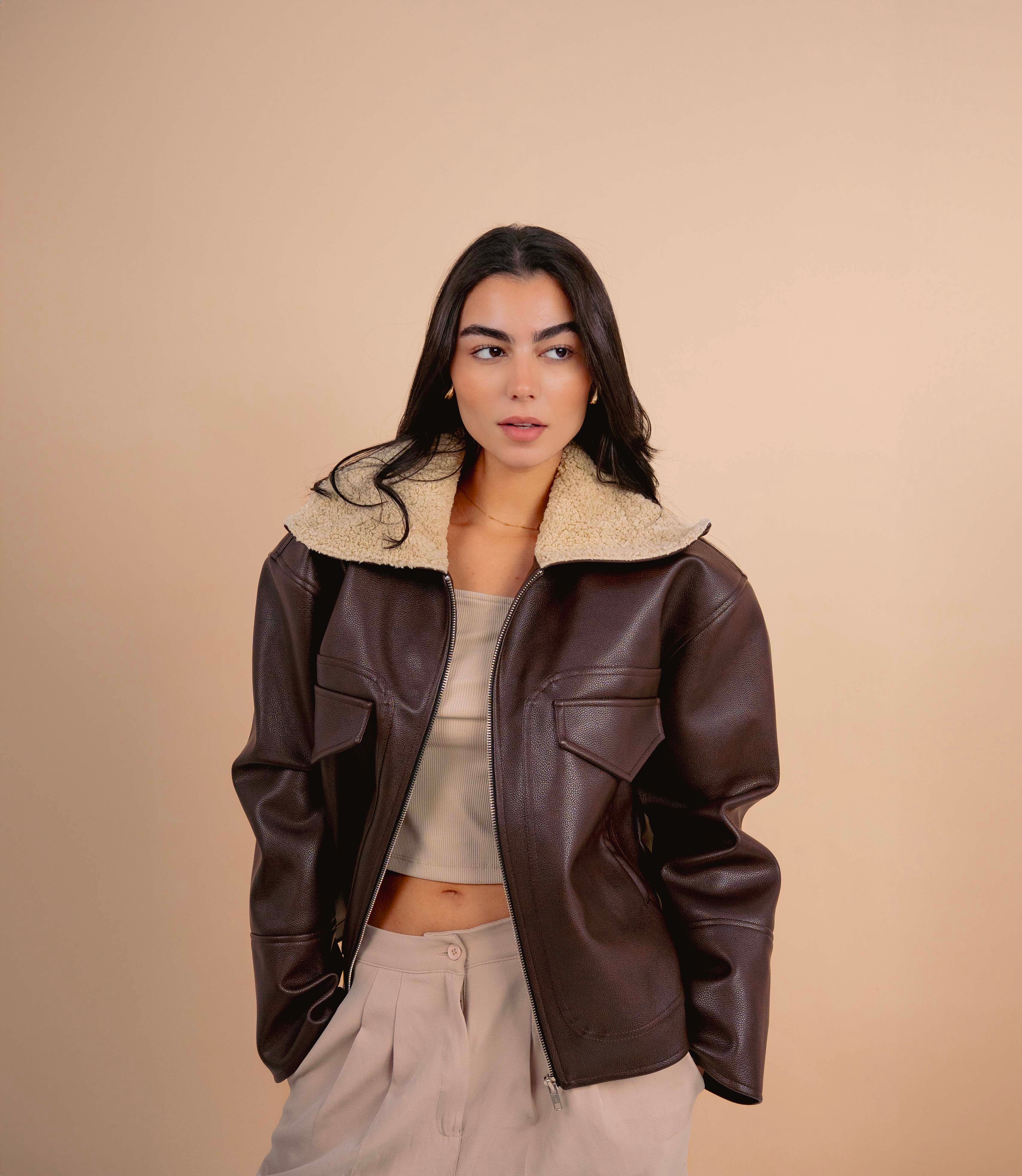 Sizzling Brown Flight Leather Jacket
