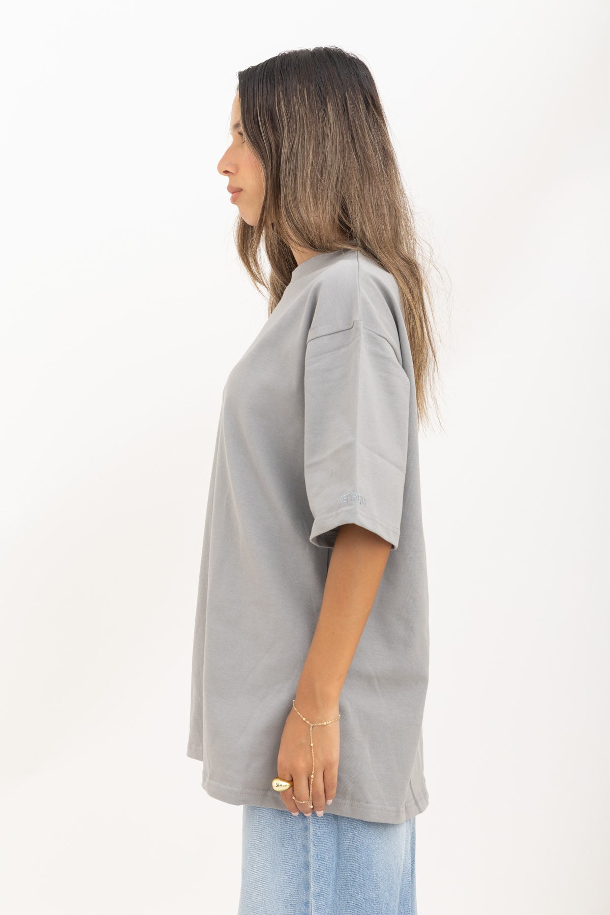 Grey Oversized Crew Neck T-Shirt