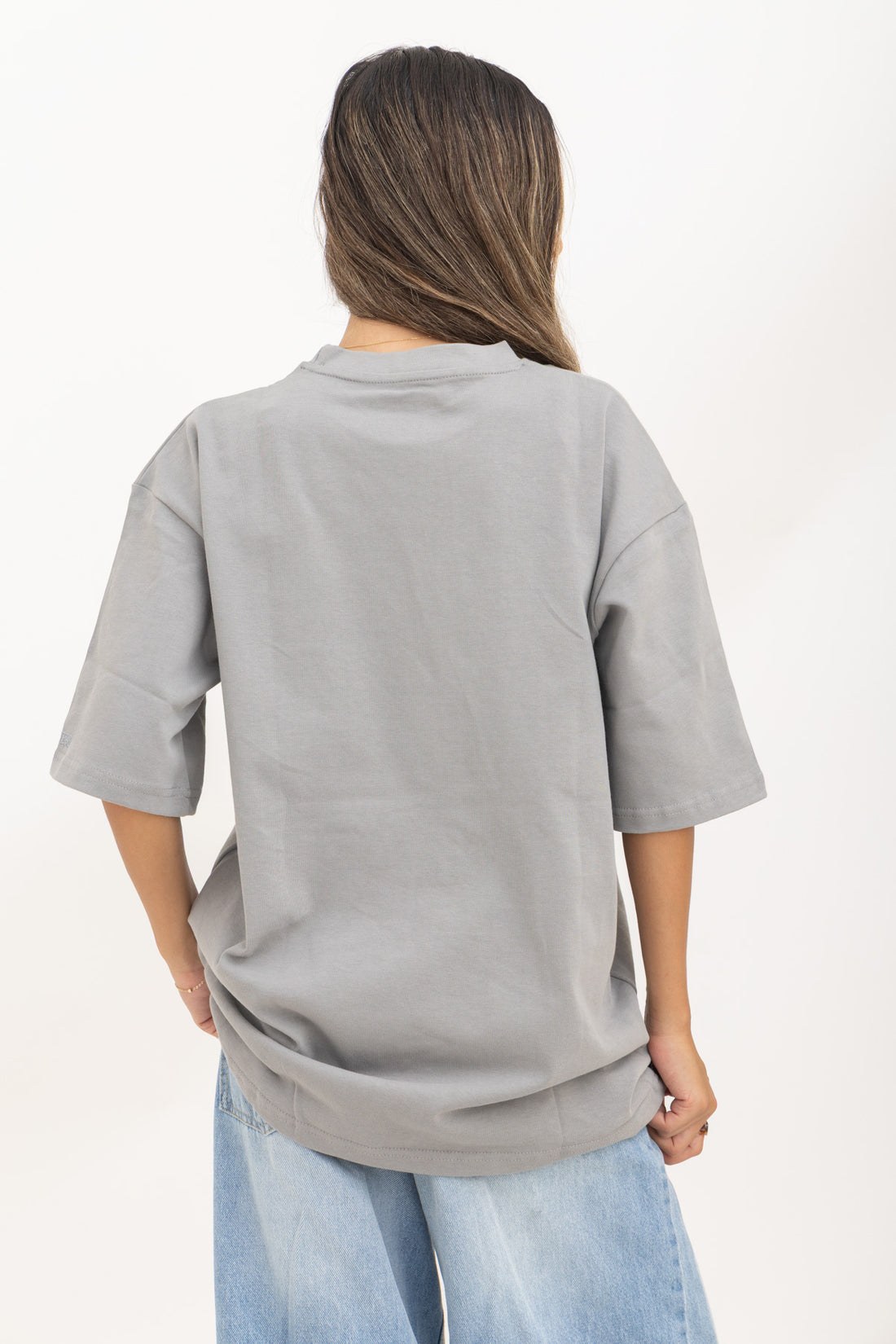 Grey Oversized Crew Neck T-Shirt