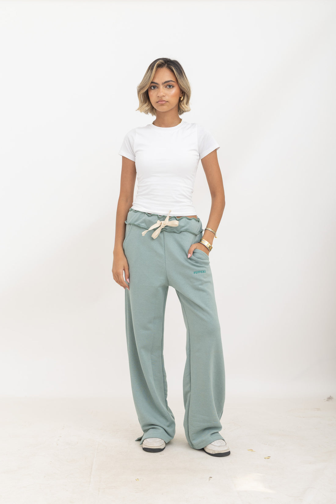 Mint Wide-Leg Sweatpants