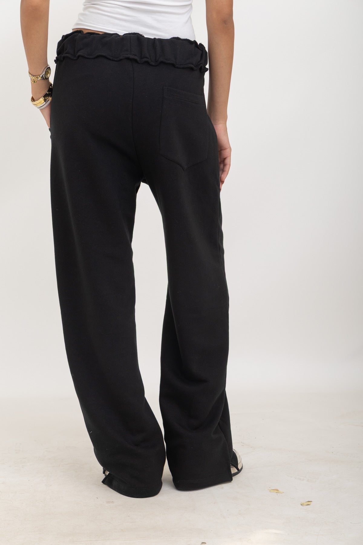 Black Wide-Leg Sweatpants
