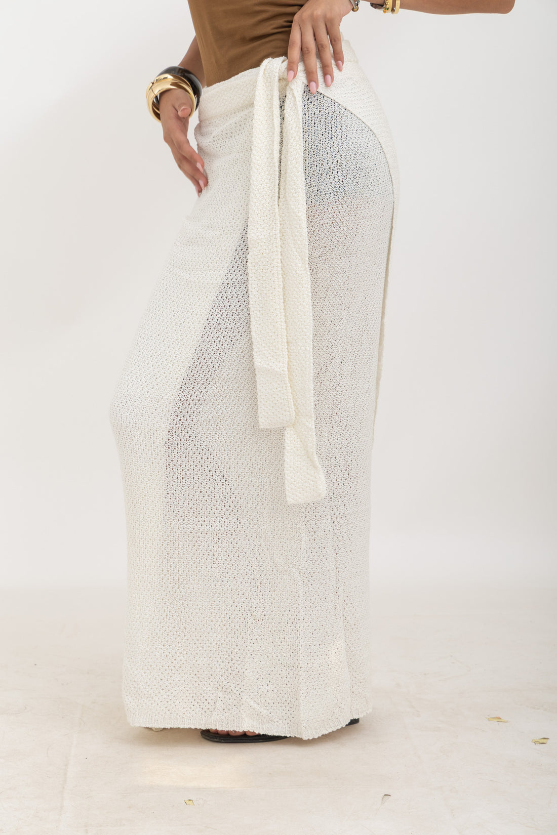 Knit Wrap Maxi Skirt