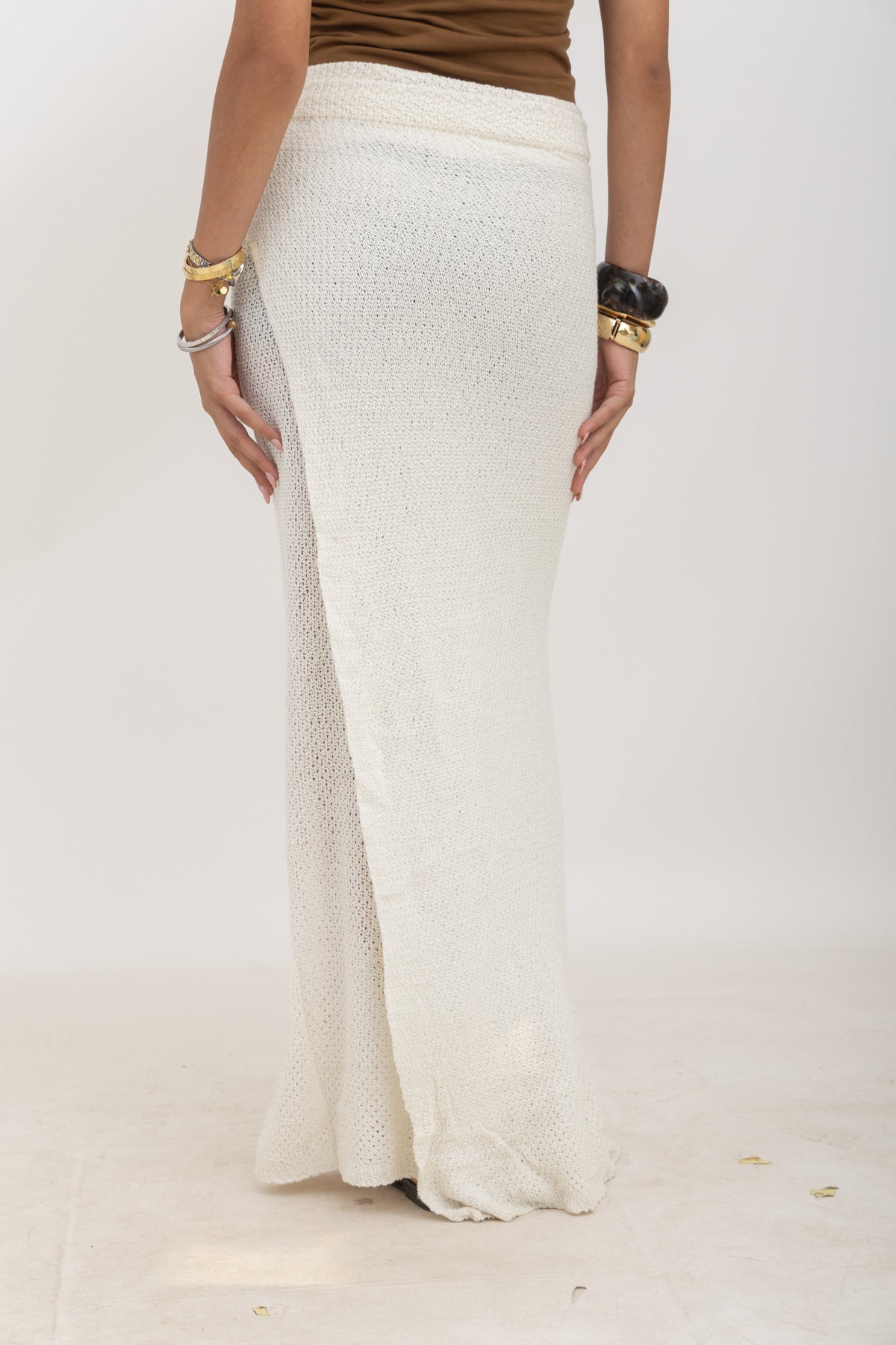 Knit Wrap Maxi Skirt