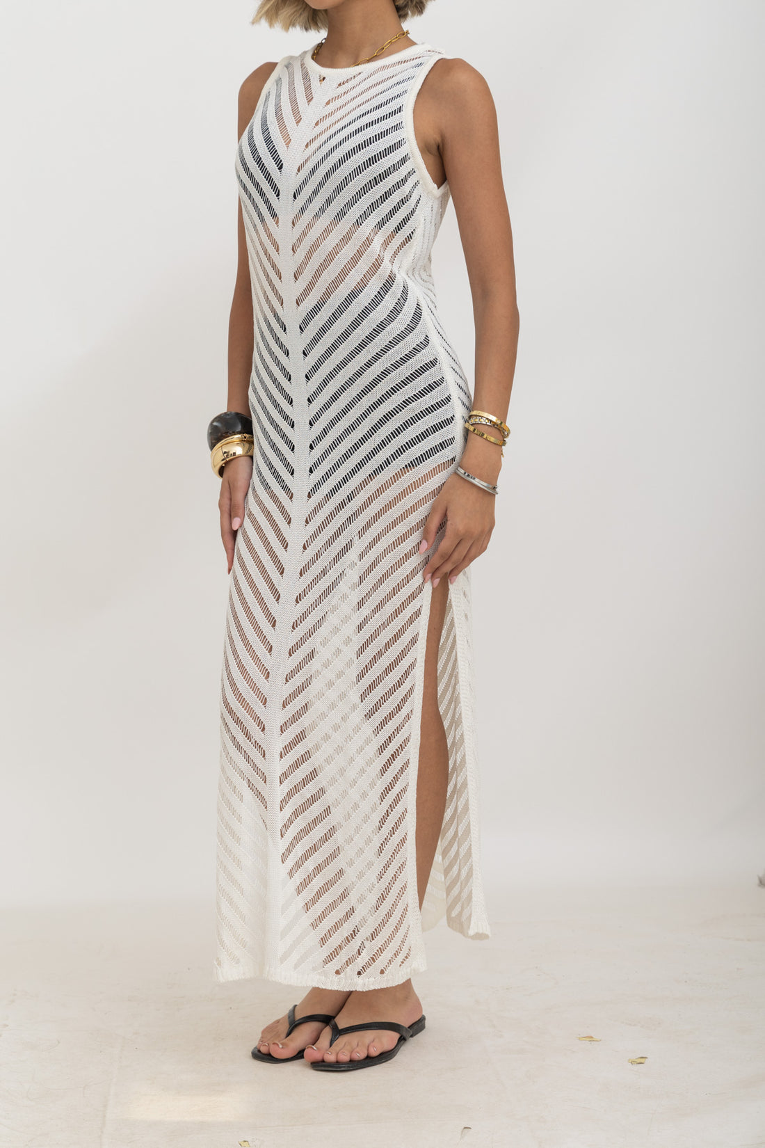 Chevron Knit Maxi Dress