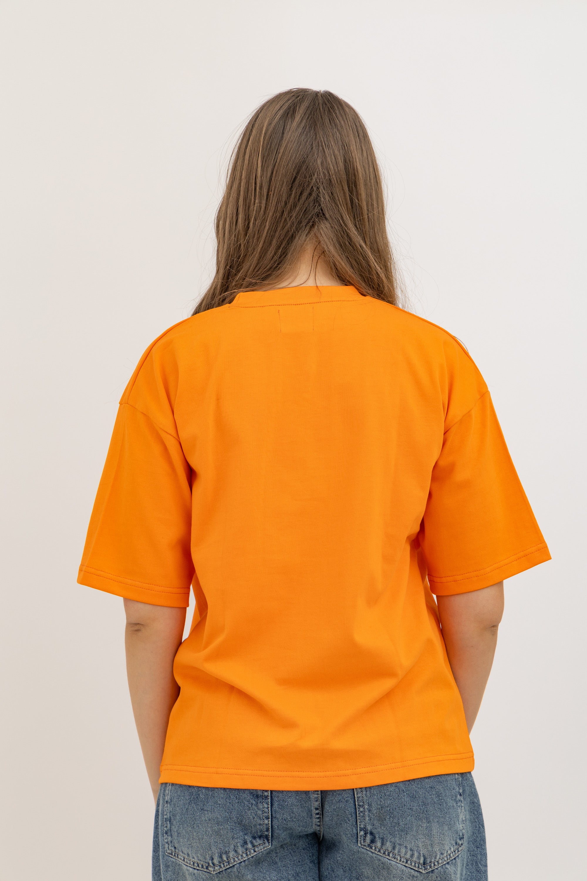 Orange Oversized Crew Neck T-Shirt