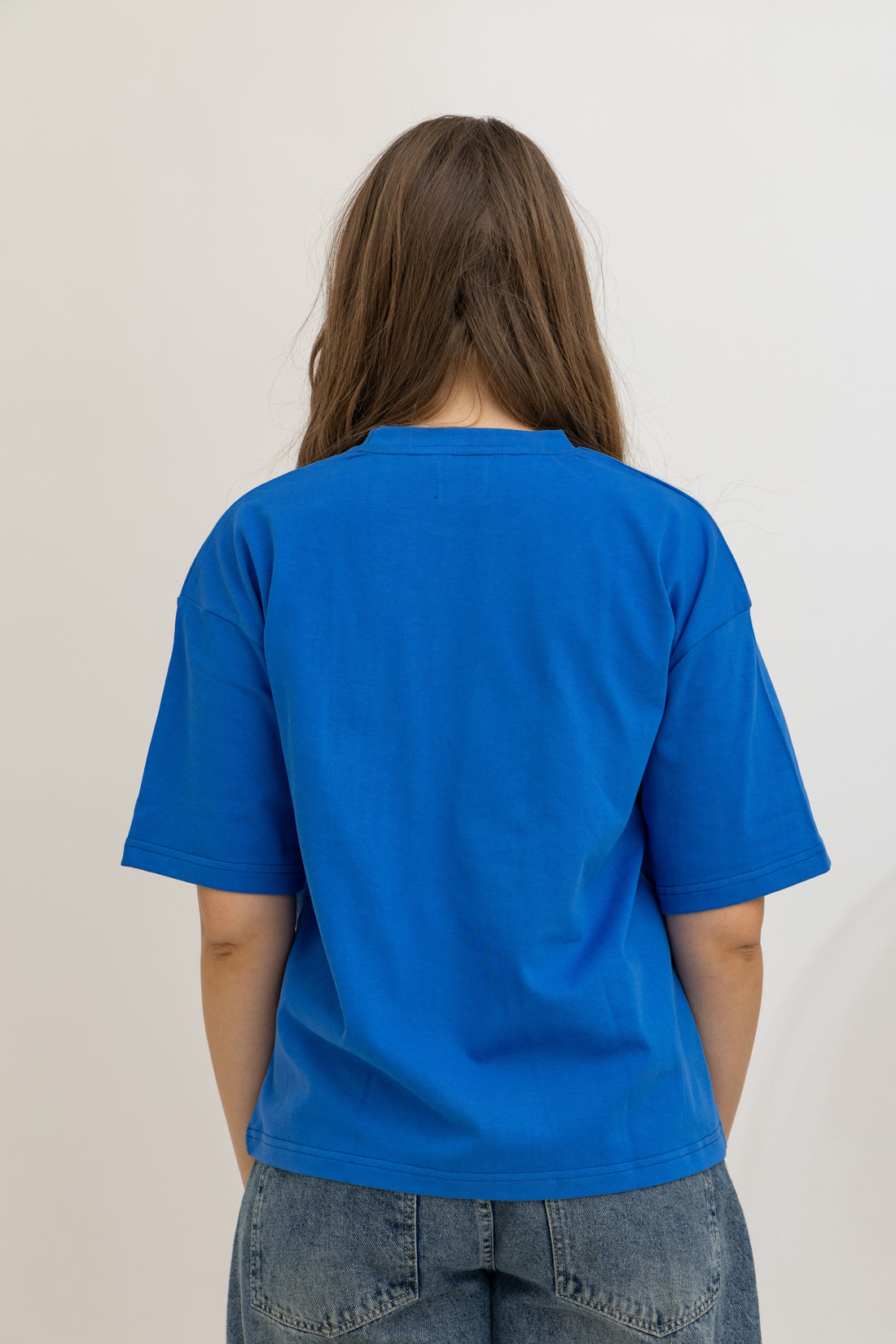 Blue Oversized Crew Neck T-Shirt