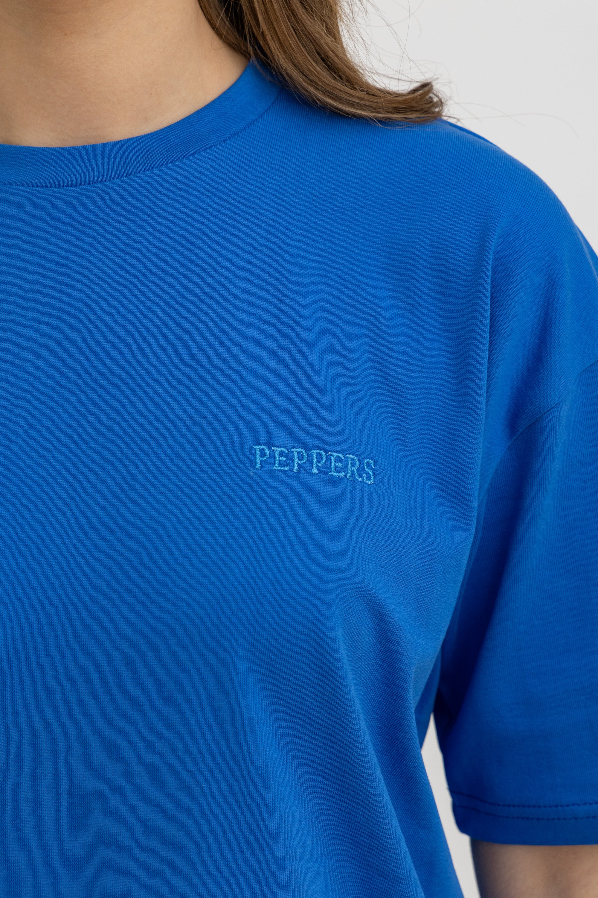 Blue Oversized Crew Neck T-Shirt