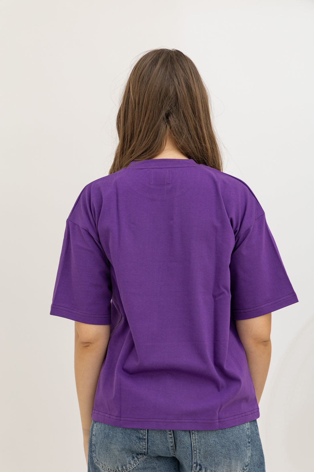 Purple Oversized Crew Neck T-Shirt