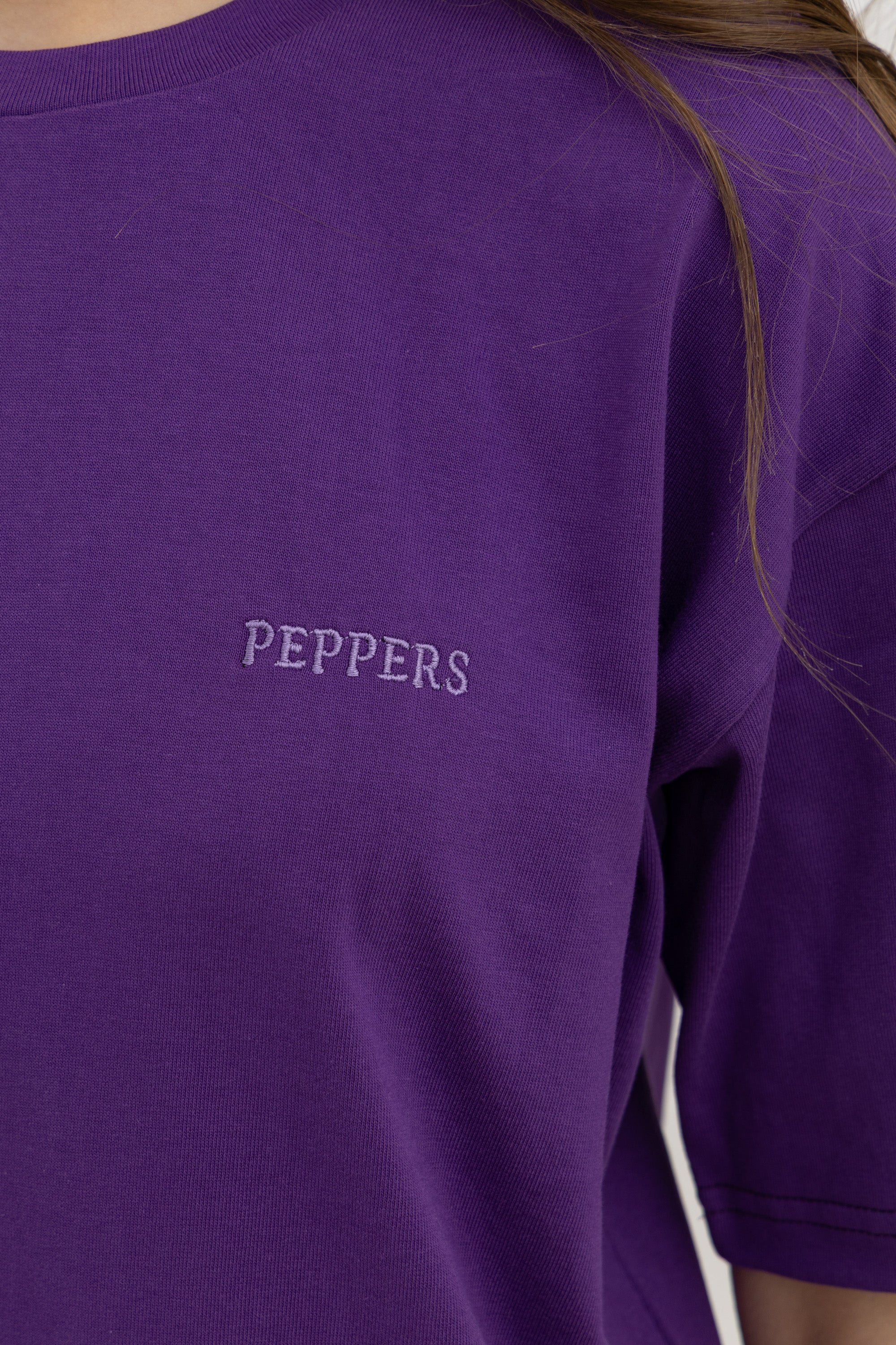Purple Oversized Crew Neck T-Shirt
