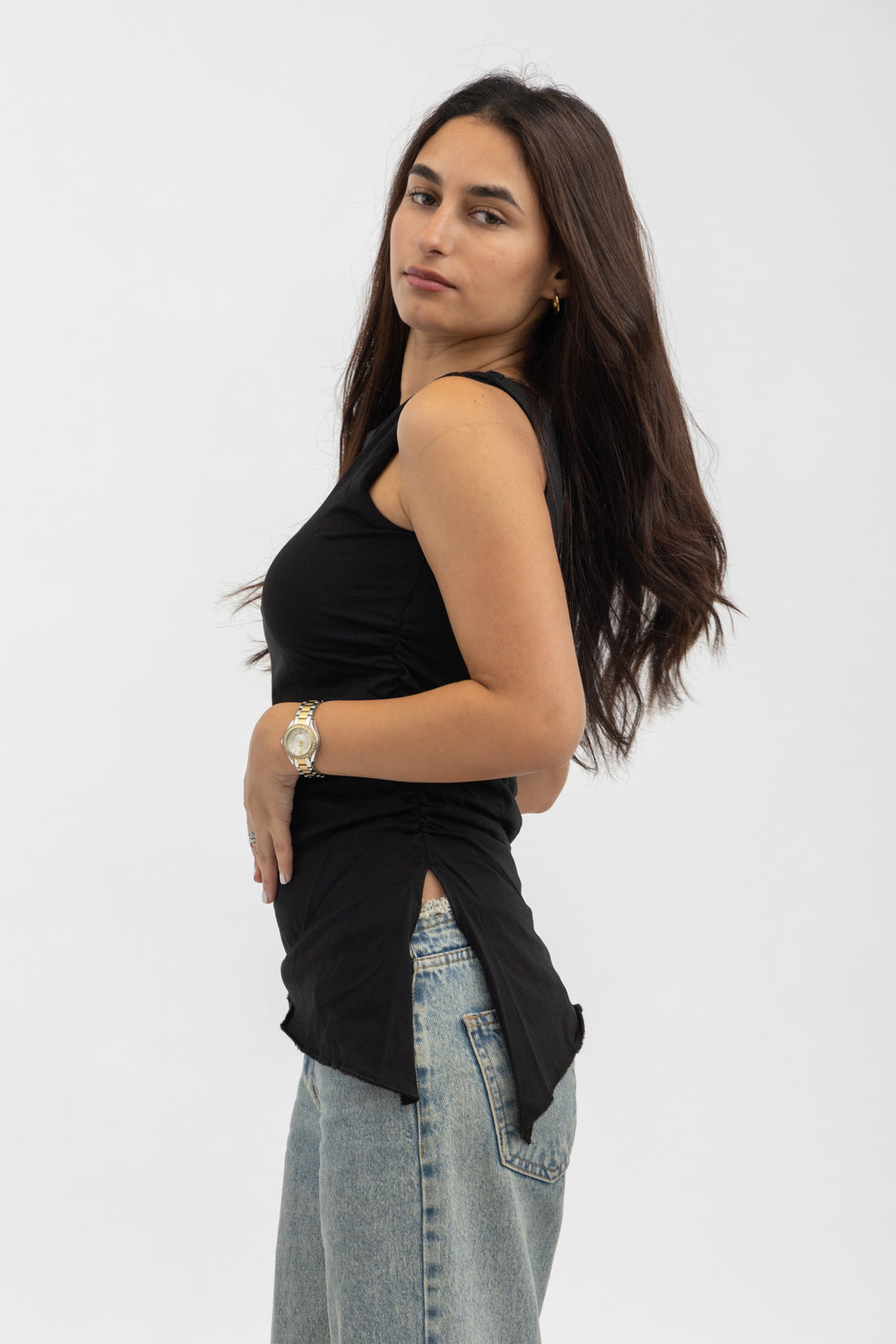Peppers Drape Top Black