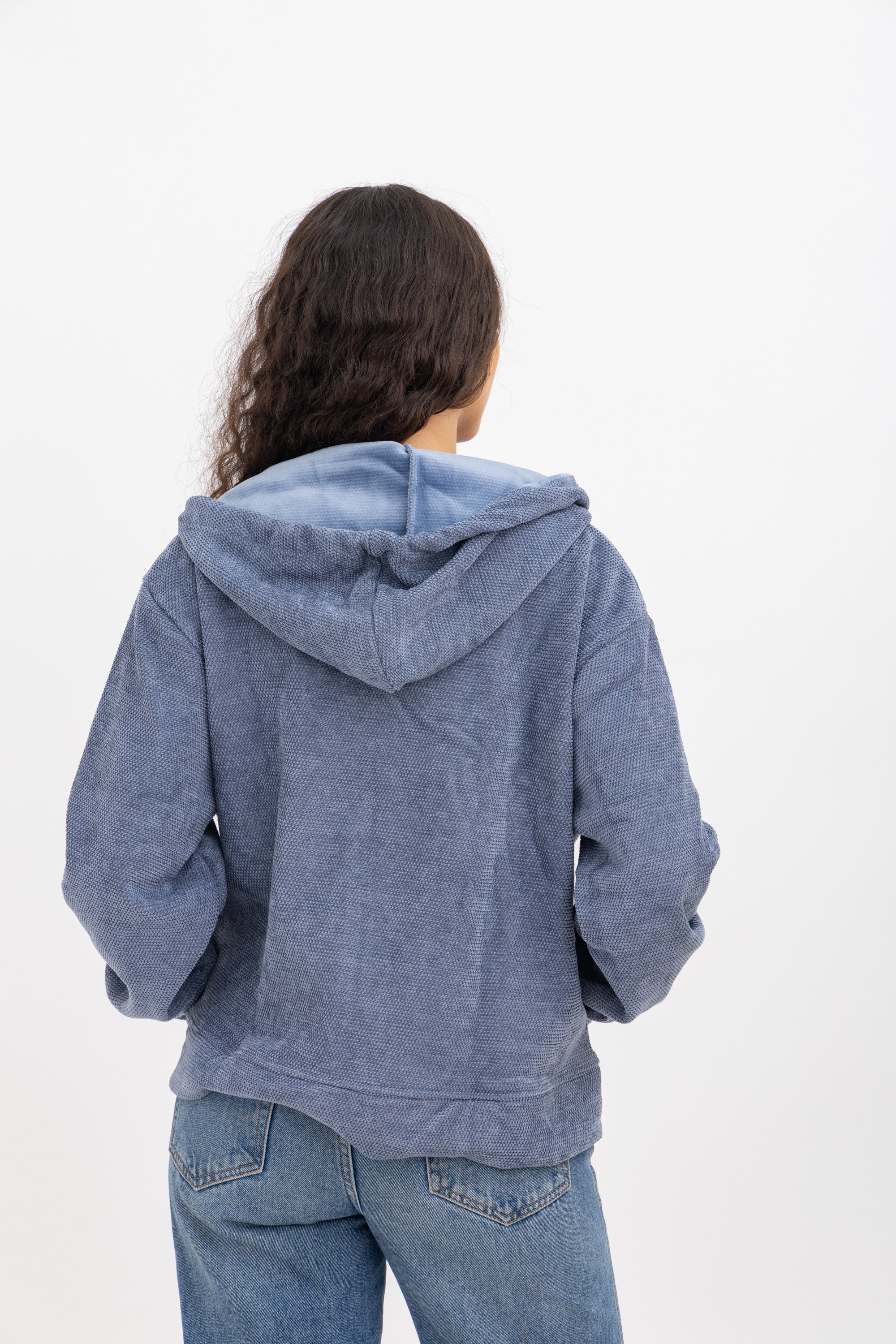 Blue Waffle Knit Jacket