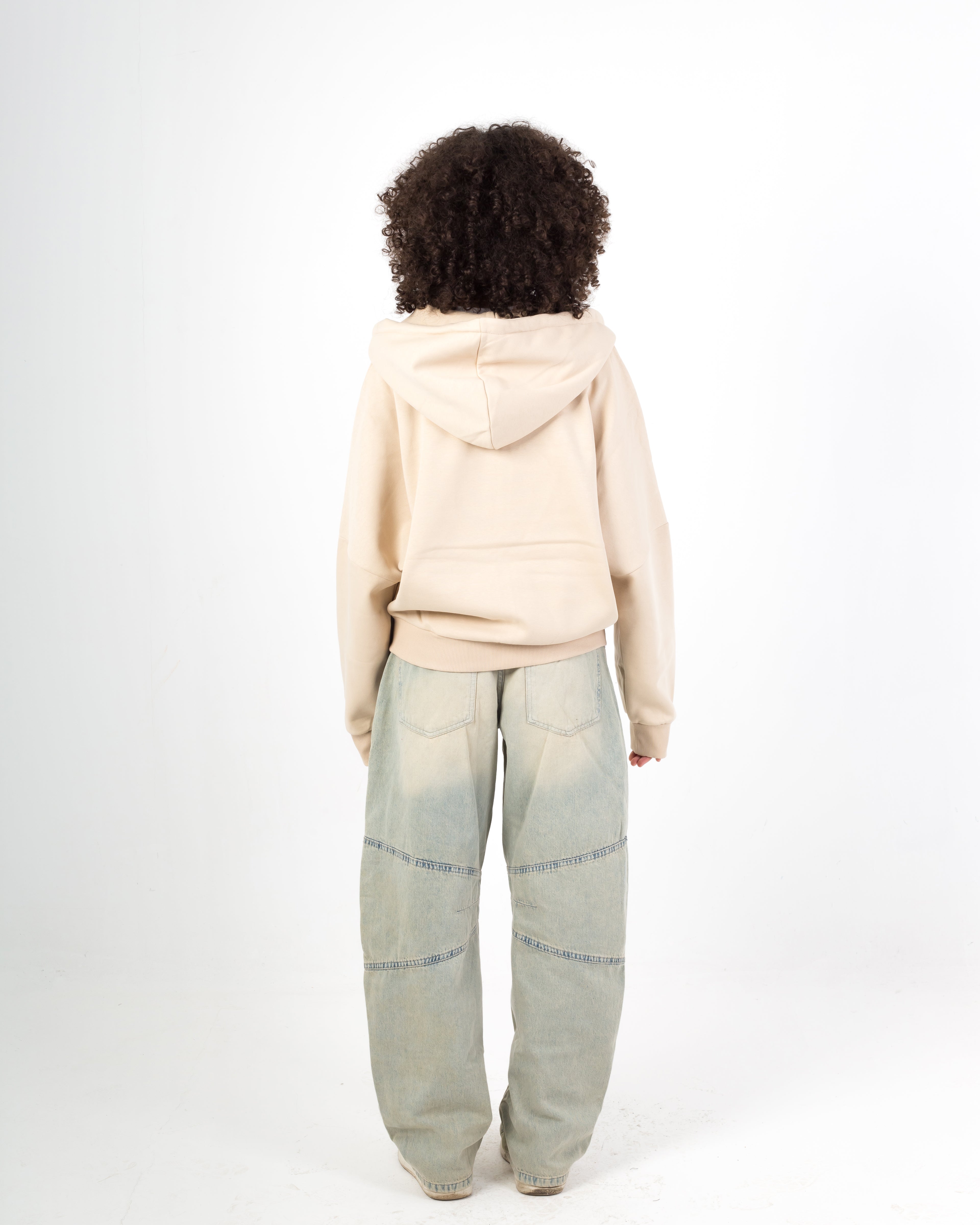 Beige Cloud Zip Up Hoodie