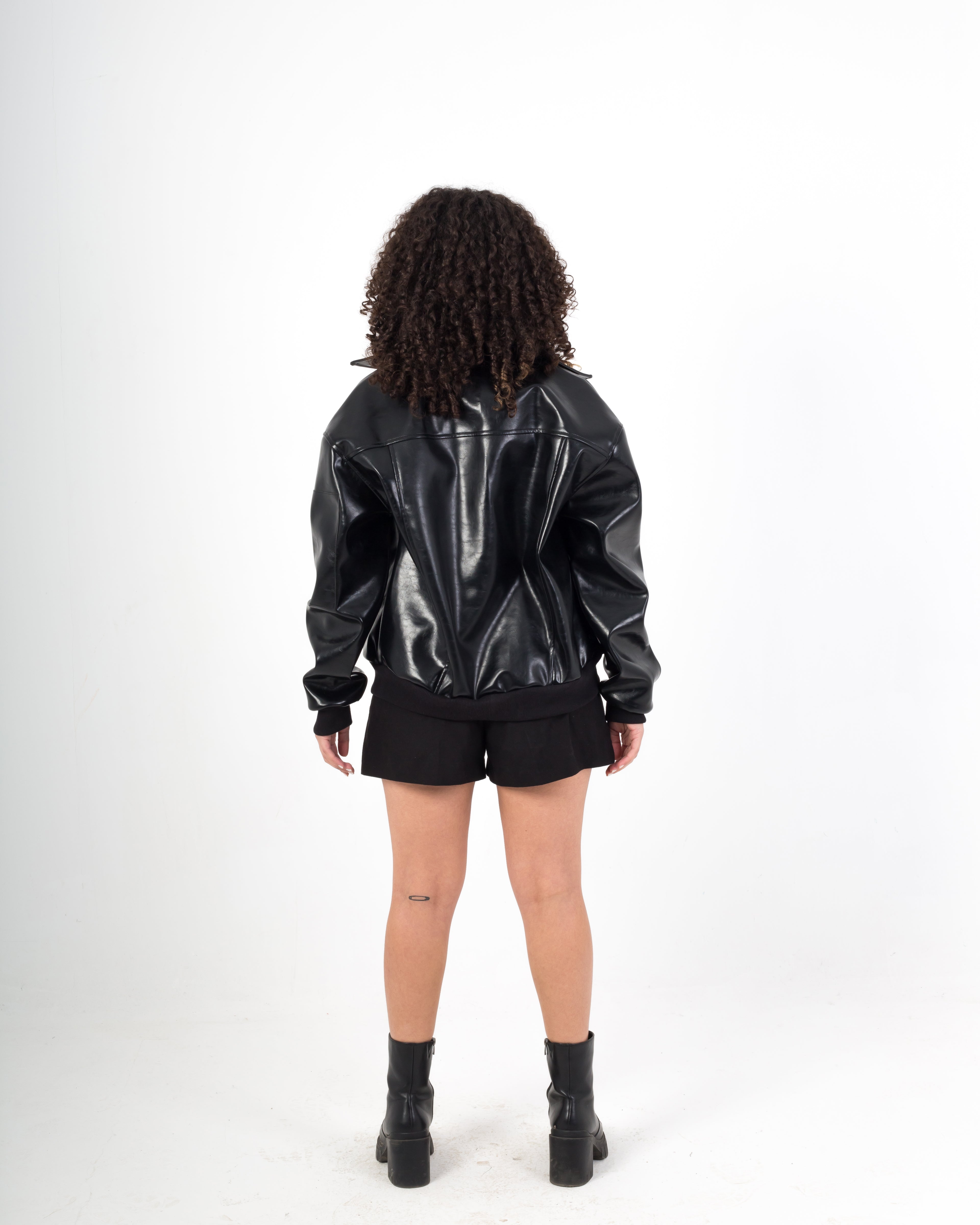 Sizzling Black Bomber Leather Jacket