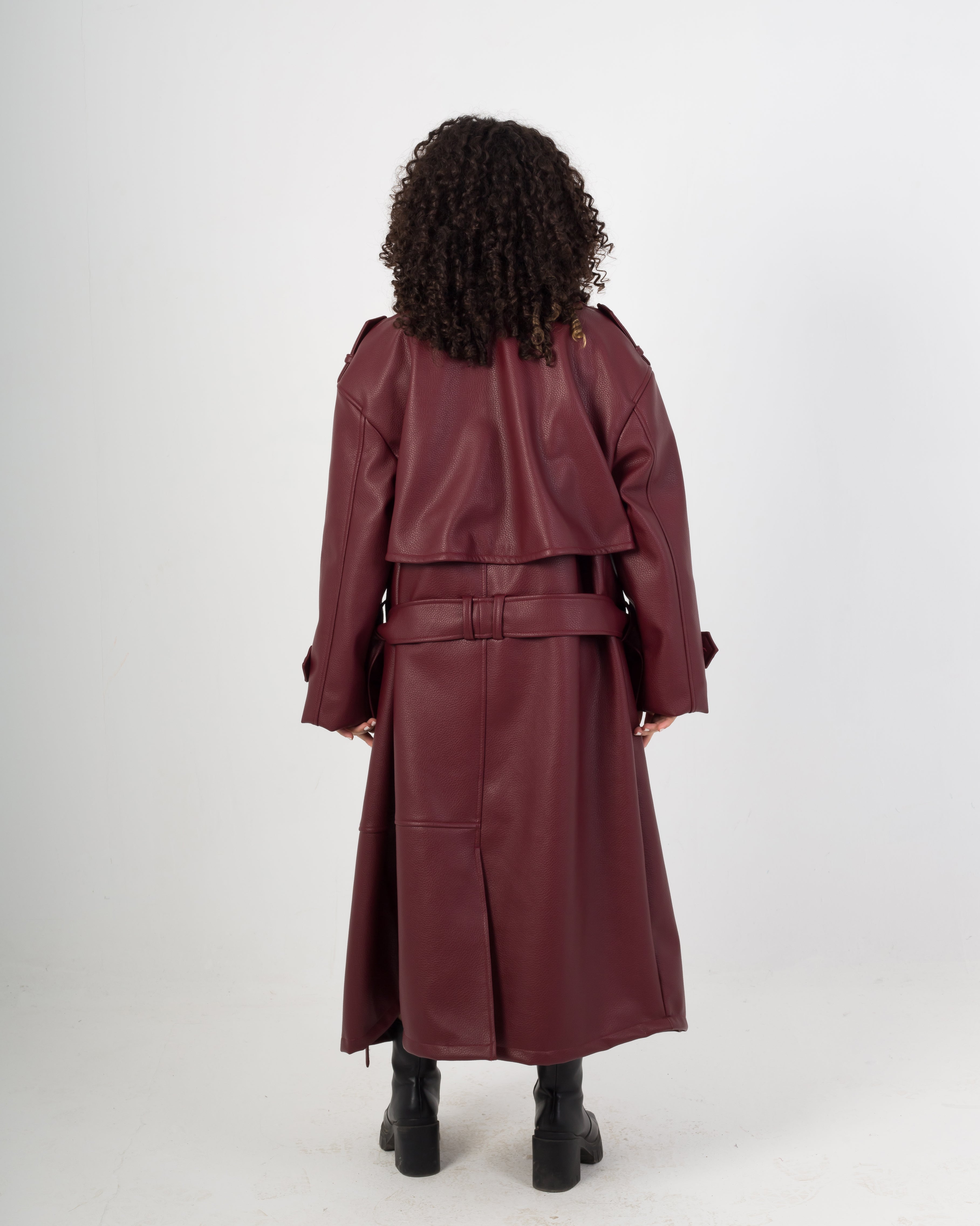 Sizzling Burgundy Leather Coat