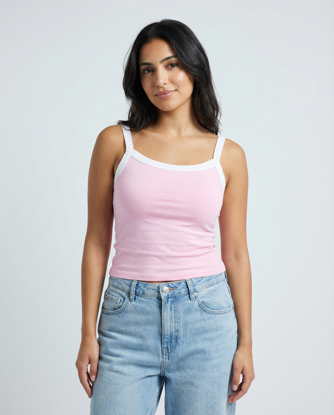 Contrast Top Pink