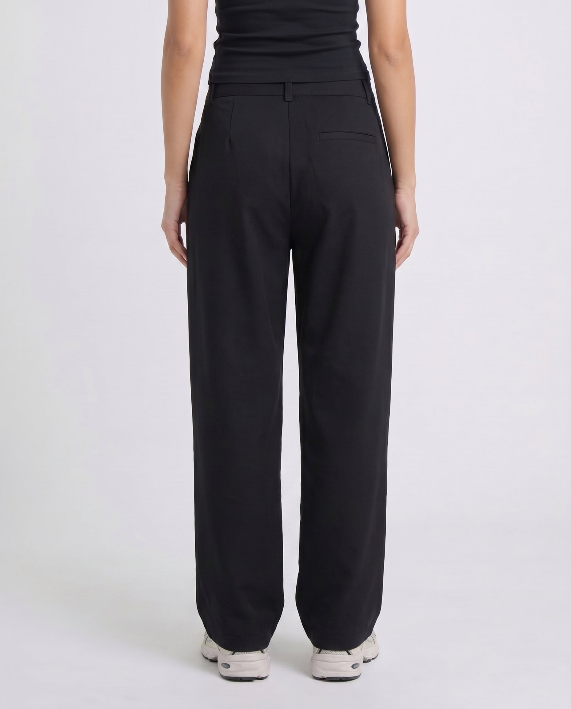 Black Tailored Wide-Leg Pants