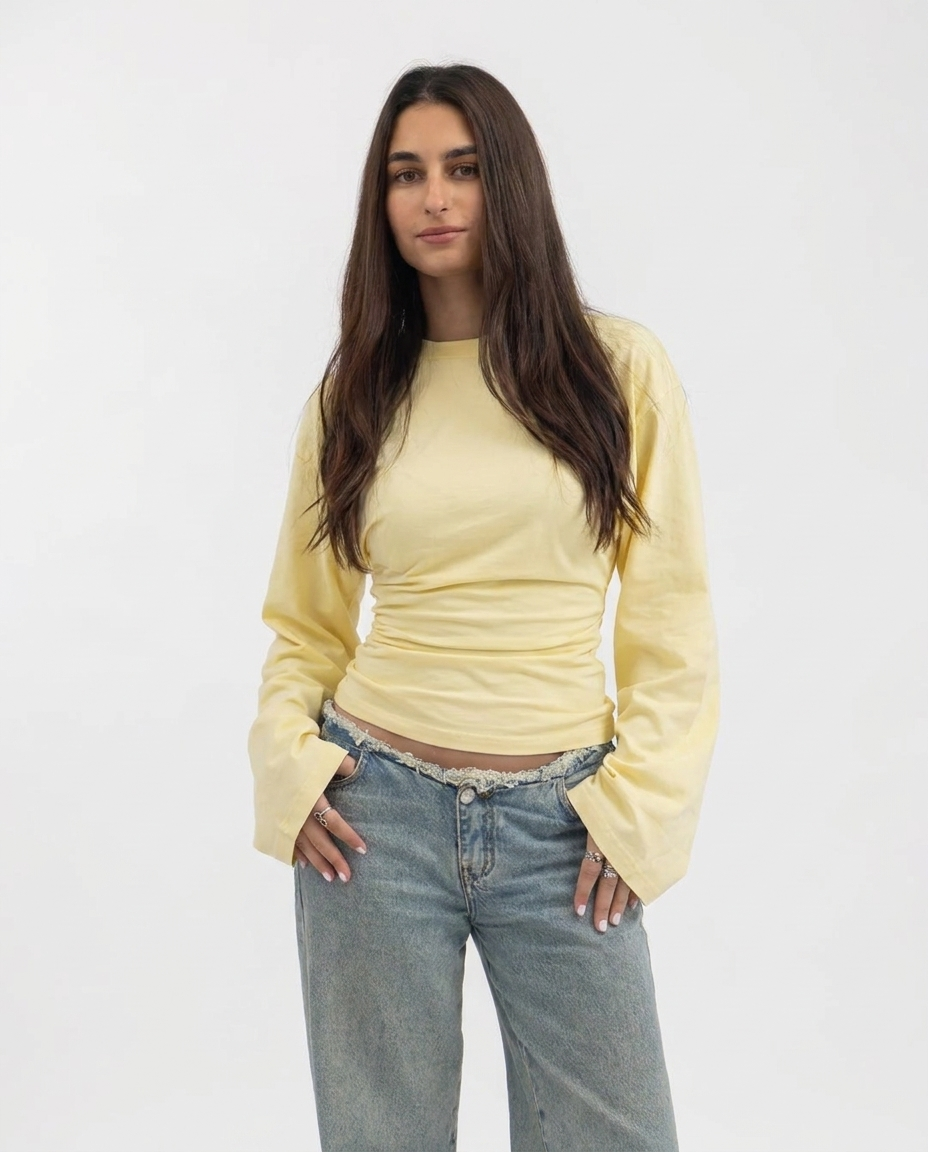 Peppers Sculpt Tee Long Sleeve Butter Yellow