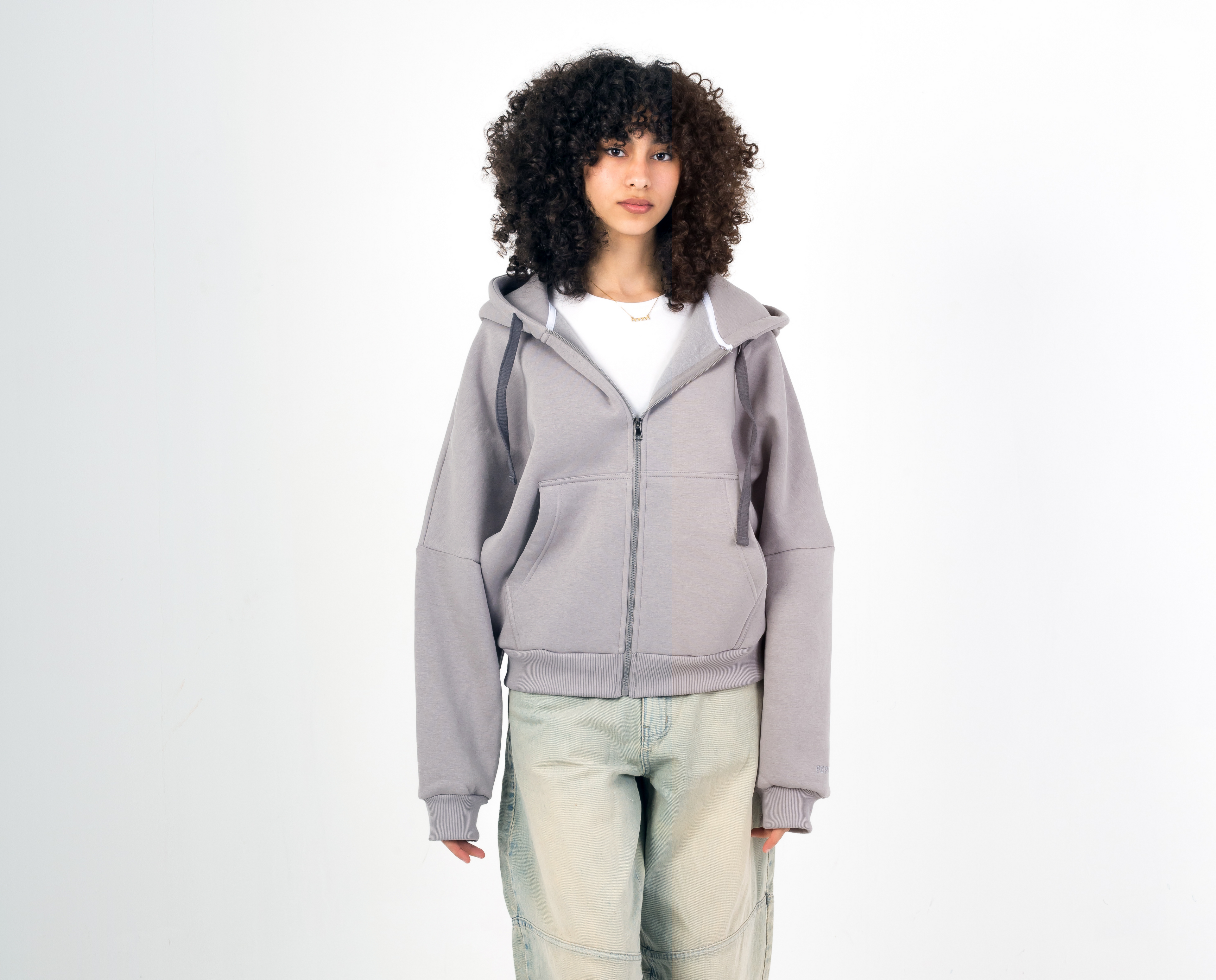 Light Grey Cloud Zip Up Hoodie