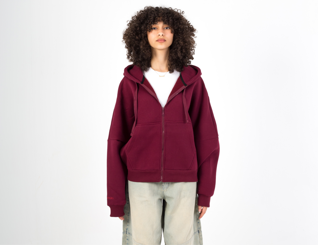 Burgundy Cloud Zip Up Hoodie