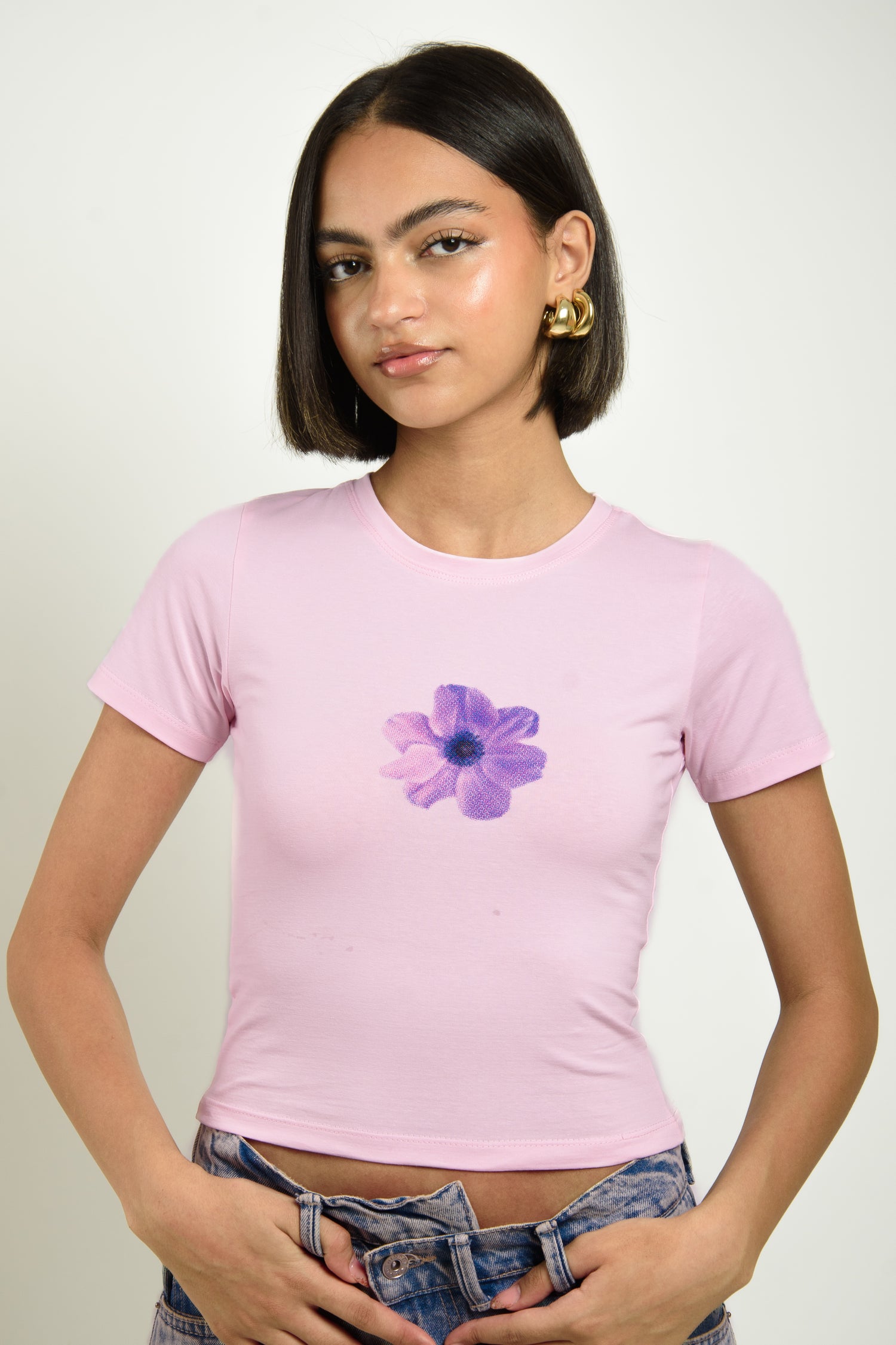 Purple Flower Baby Tee