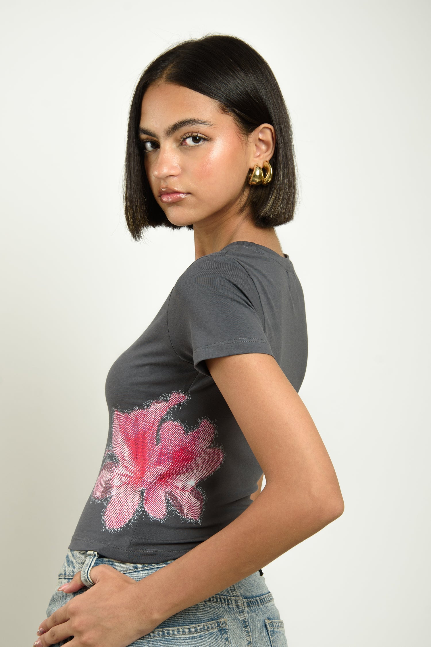 Pink Flower Baby Tee