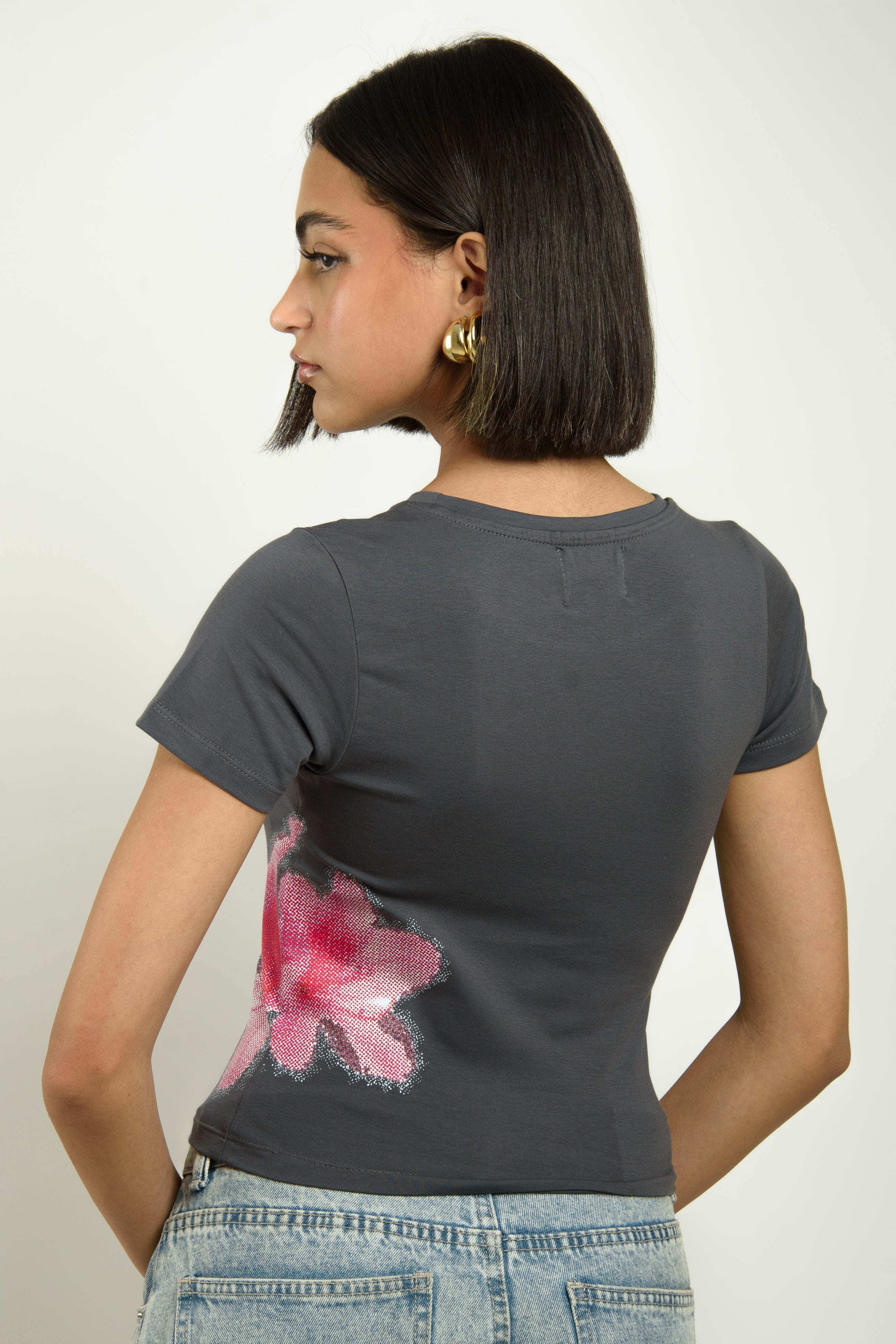 Pink Flower Baby Tee