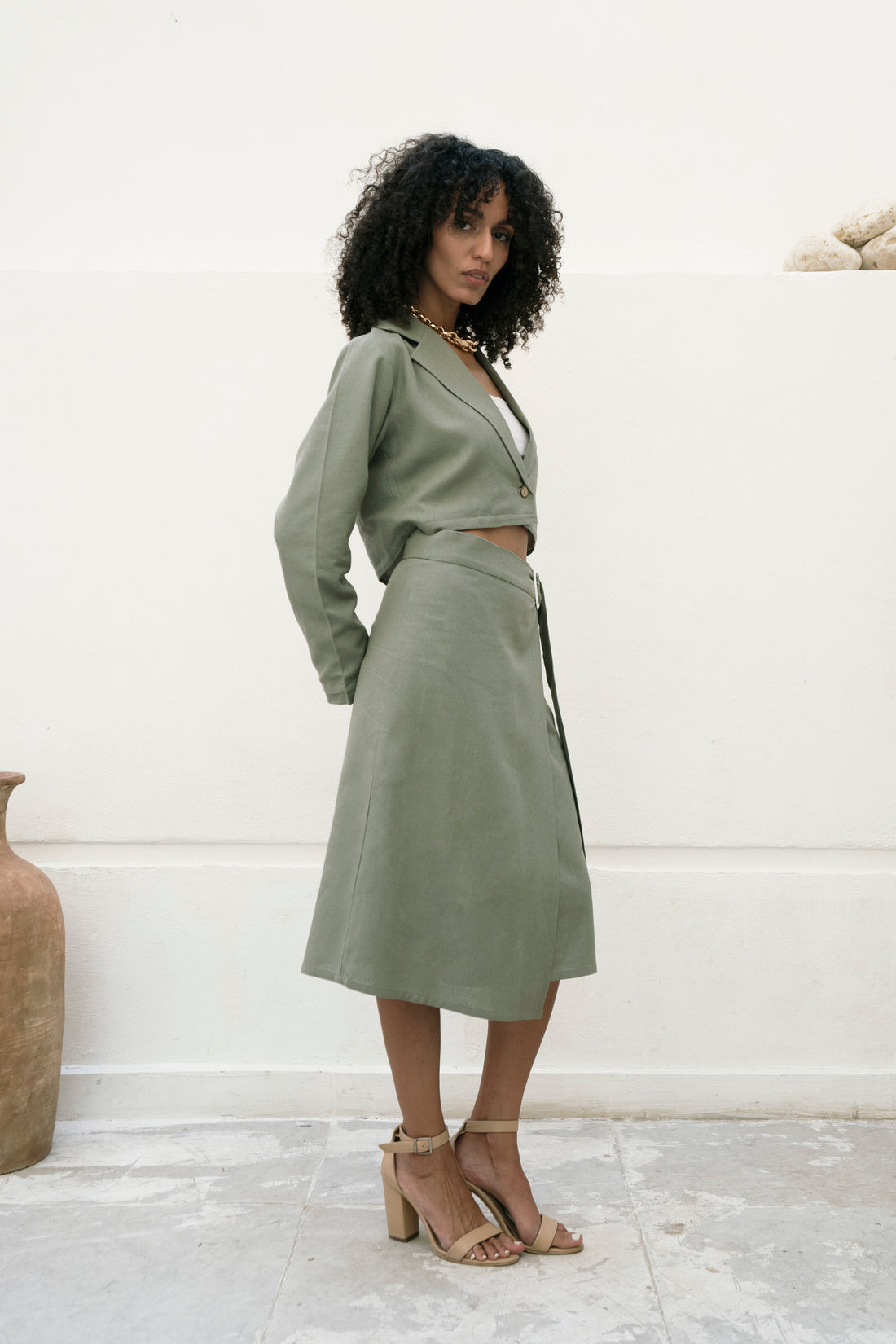 Linen Olive Blazer