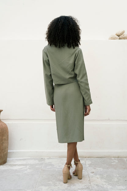 Linen Olive Skirt