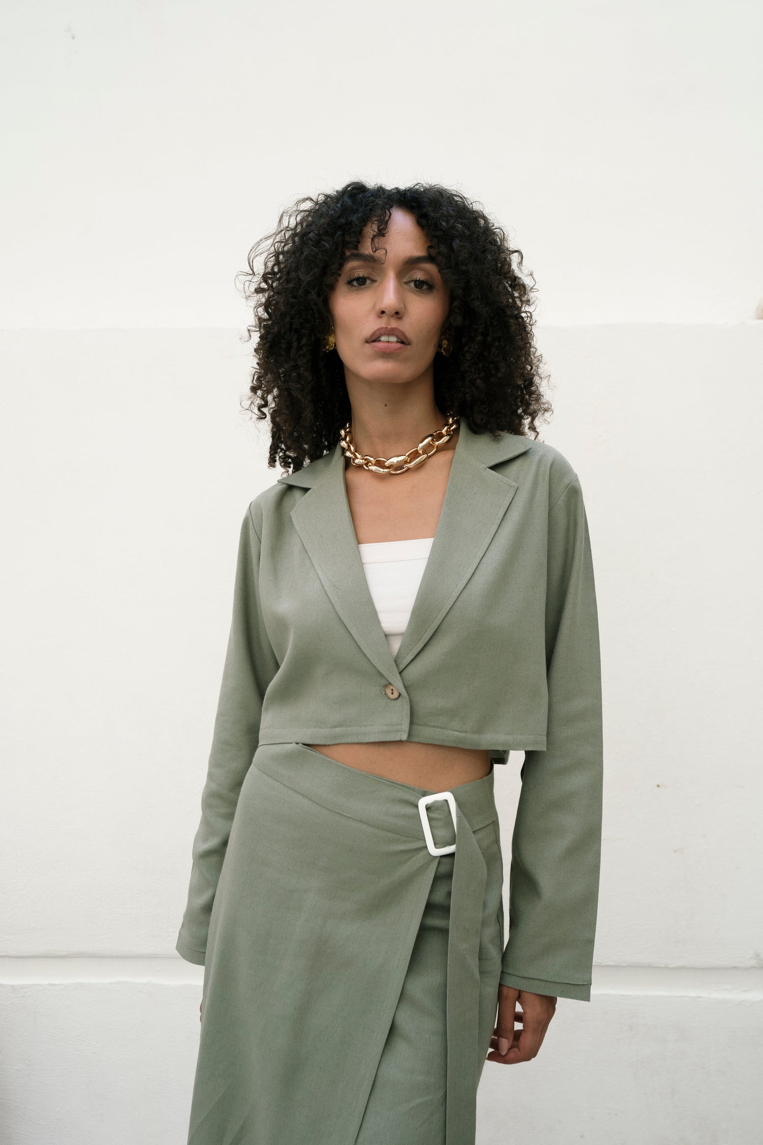 Linen Olive Blazer