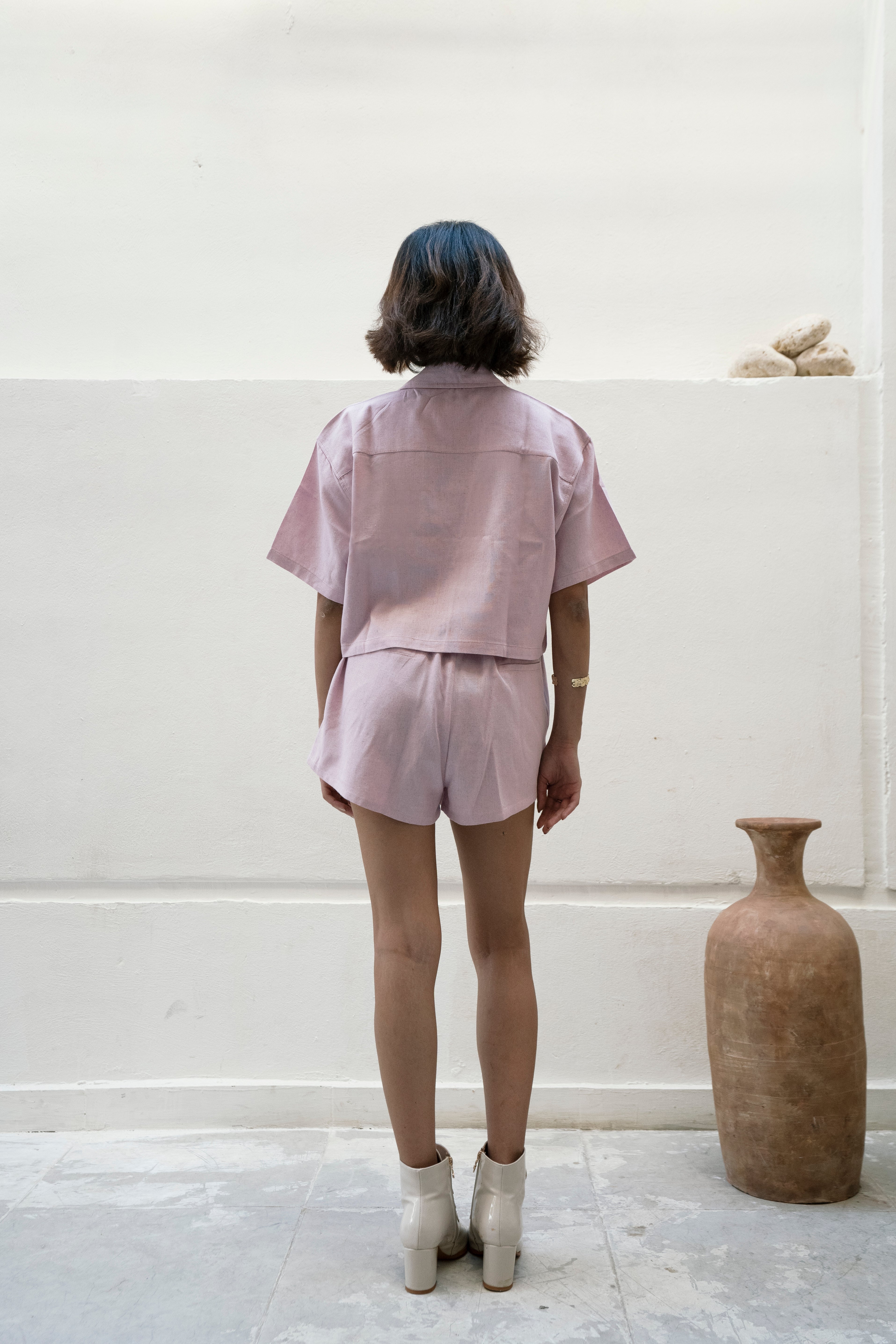 Linen Dusty Pink Short