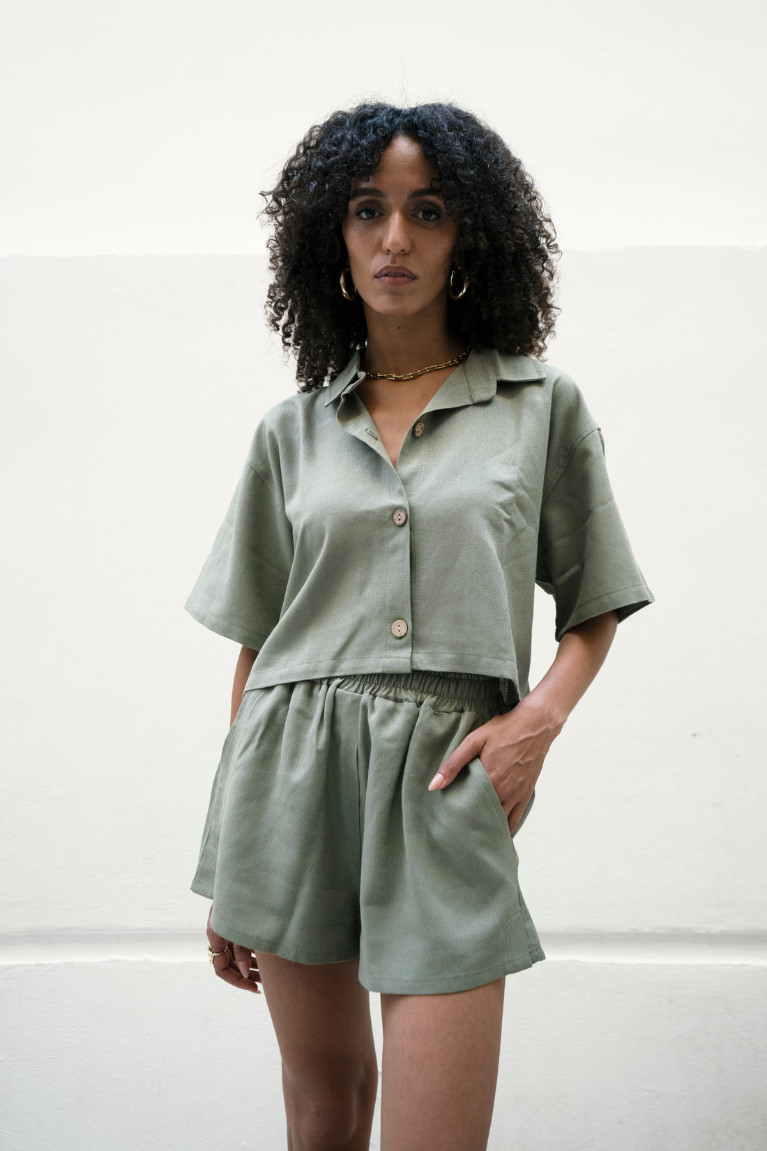 Linen Olive Short