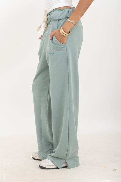 Mint Wide-Leg Sweatpants