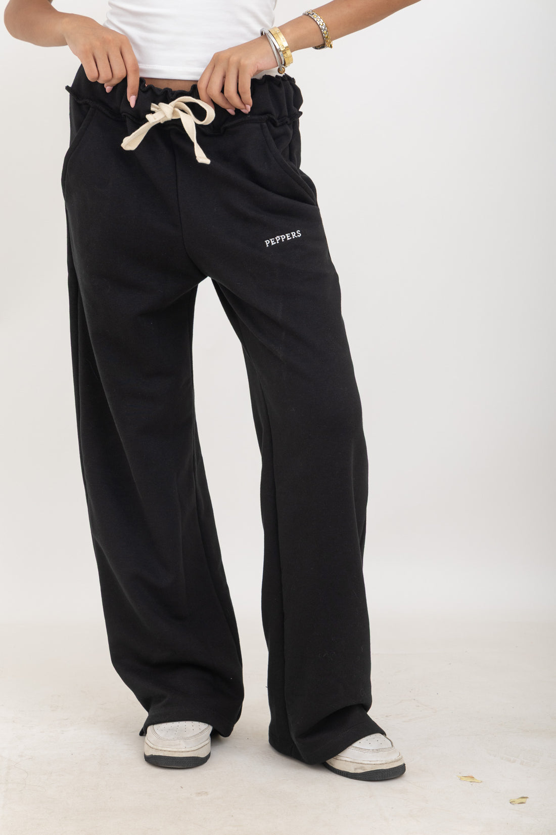 Black Wide-Leg Sweatpants