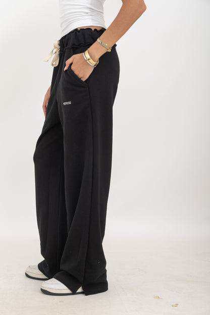 Black Wide-Leg Sweatpants