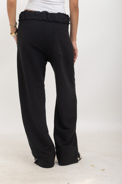 Black Wide-Leg Sweatpants