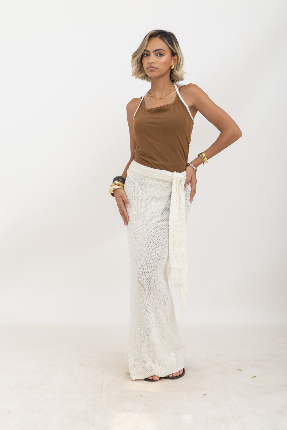 Knit Wrap Maxi Skirt