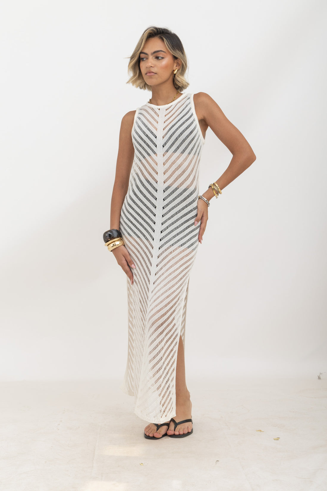 Chevron Knit Maxi Dress