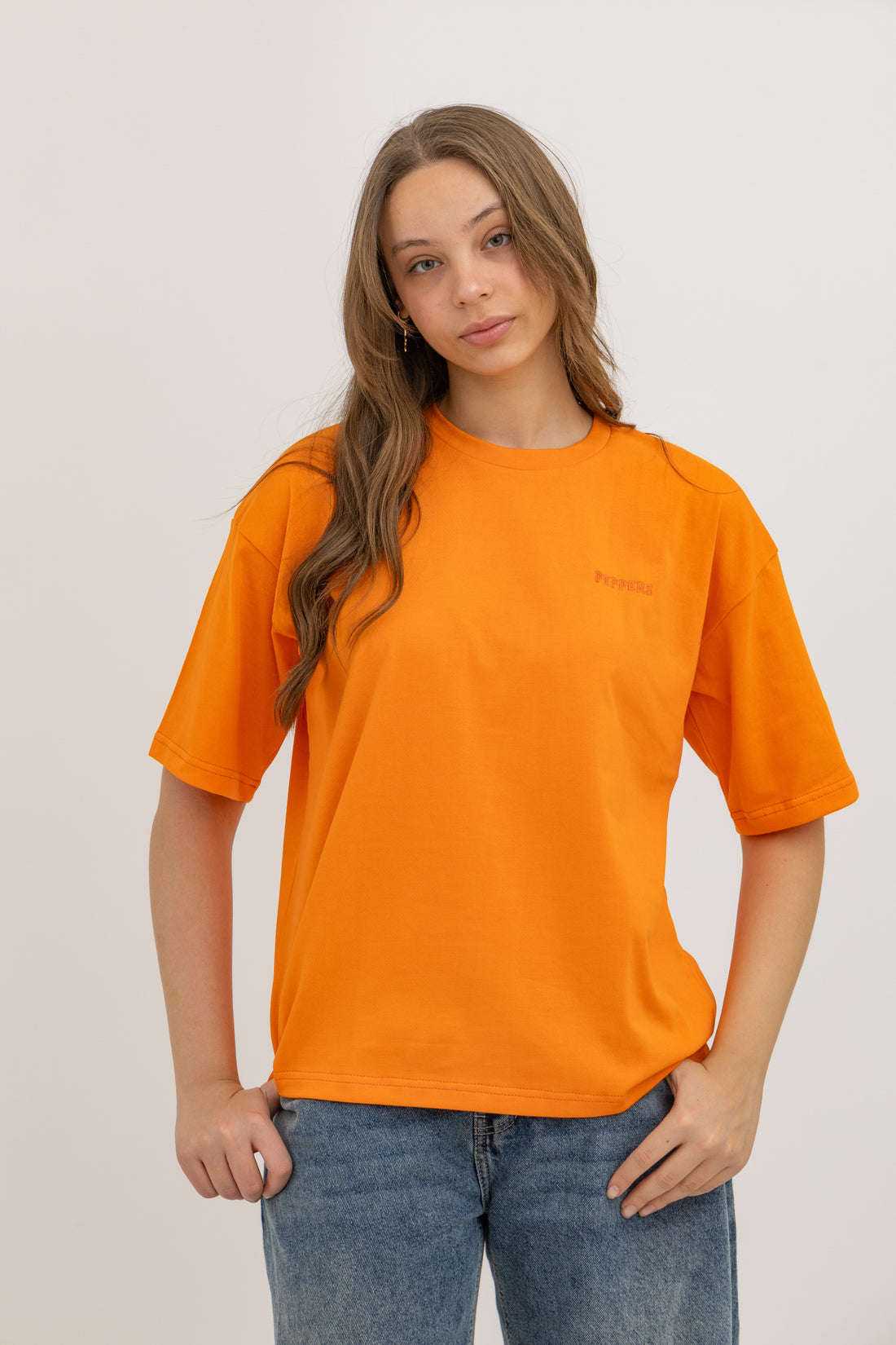 Orange Oversized Crew Neck T-Shirt