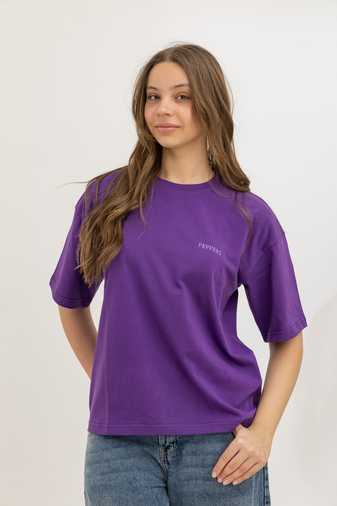 Purple Oversized Crew Neck T-Shirt