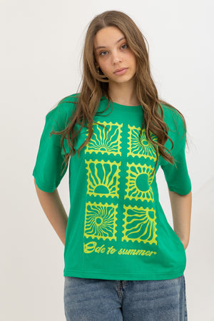 Ode To Summer Oversized Crew Neck T-Shirt