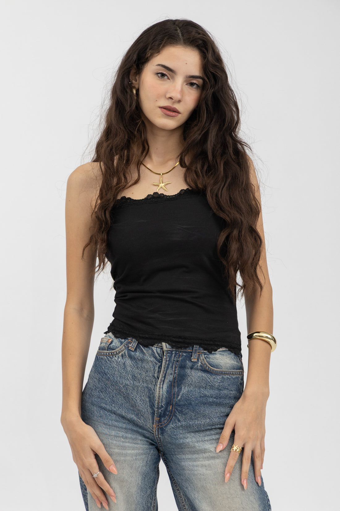 Peppers Lace Tube Top Black