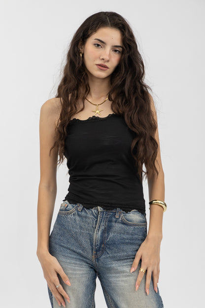 Peppers Lace Tube Top Black