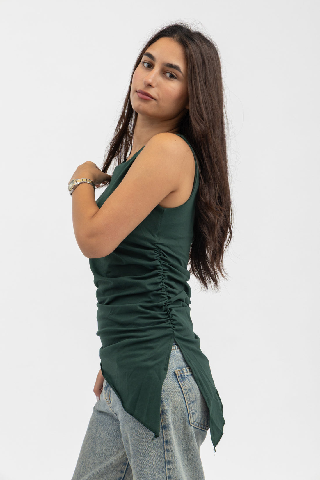 Peppers Drape Top Olive