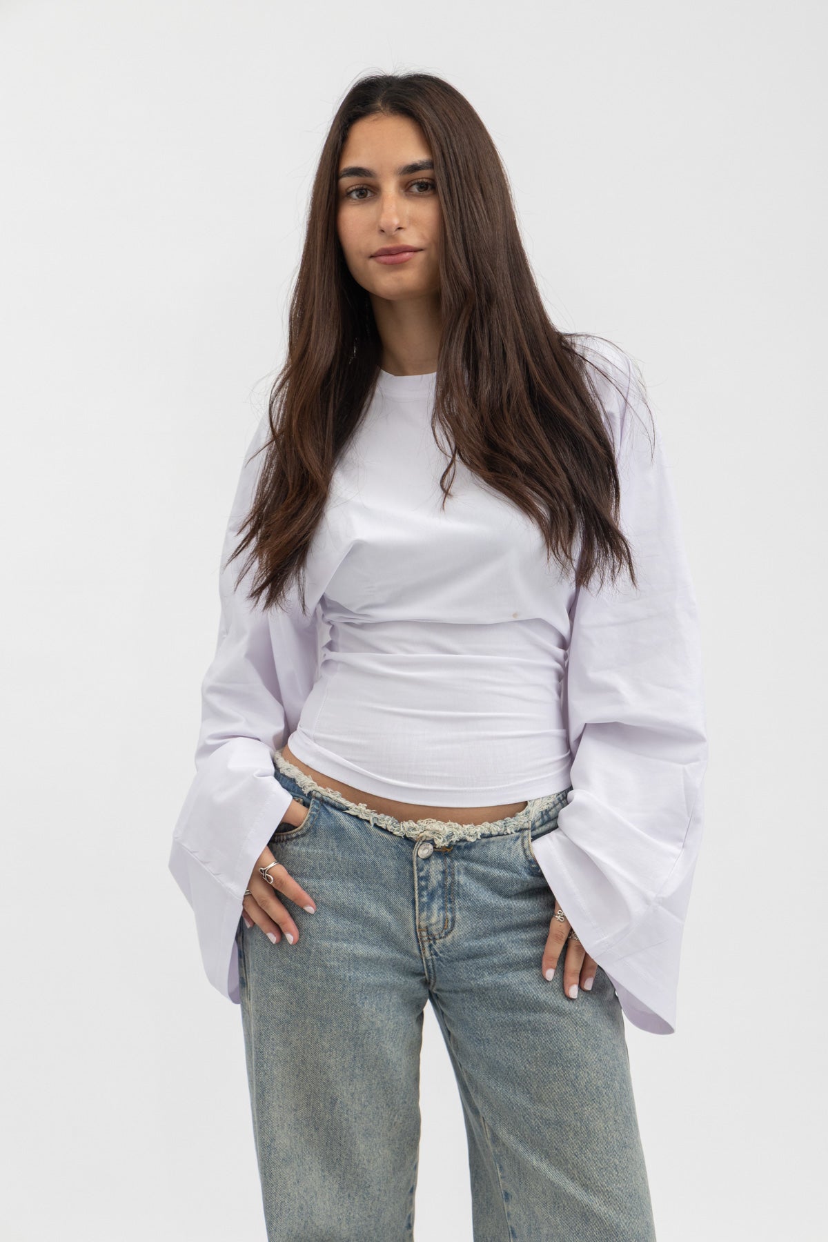 Peppers Sculpt Tee Long Sleeve White