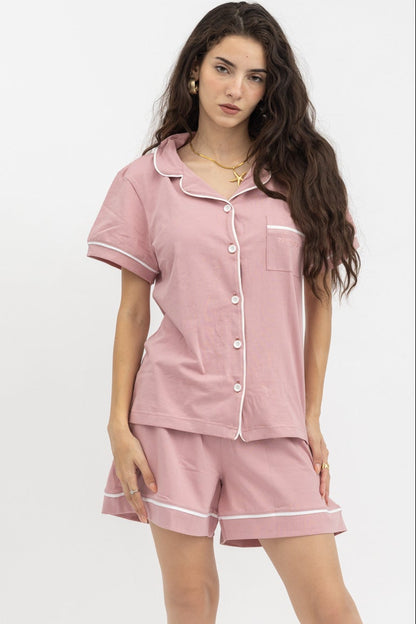 Peppers 3 Piece PJ Set Blush Pink