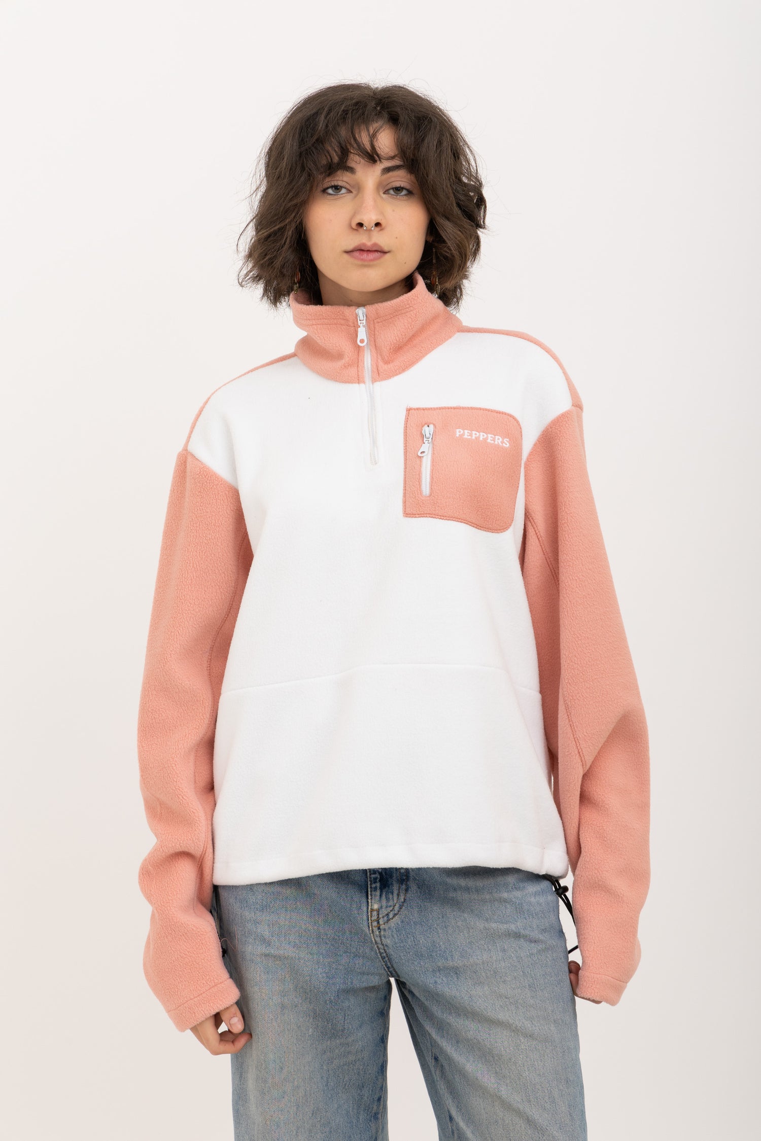 White/Pink Half Zipped Wave