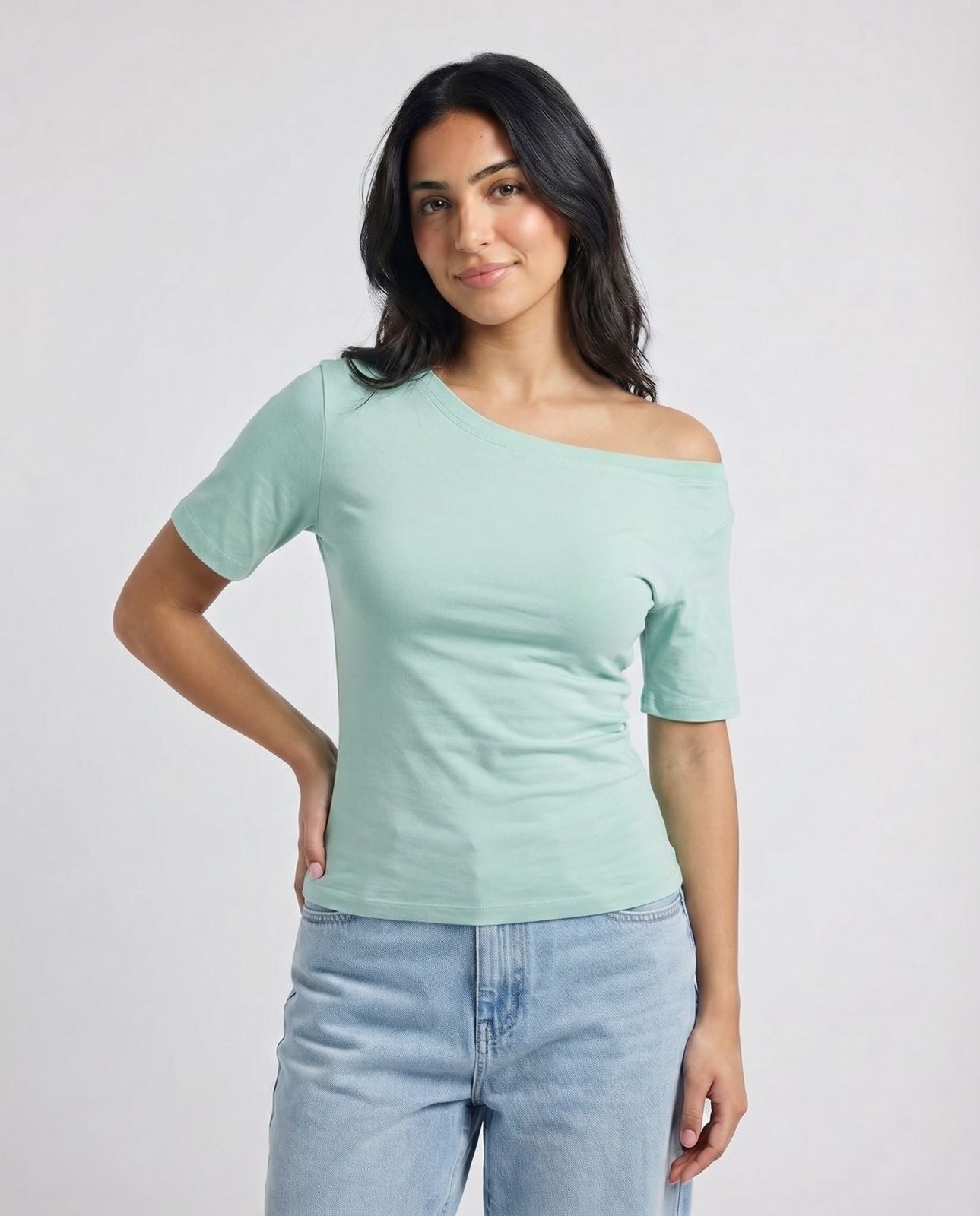 Off-Shoulder Tee Mint
