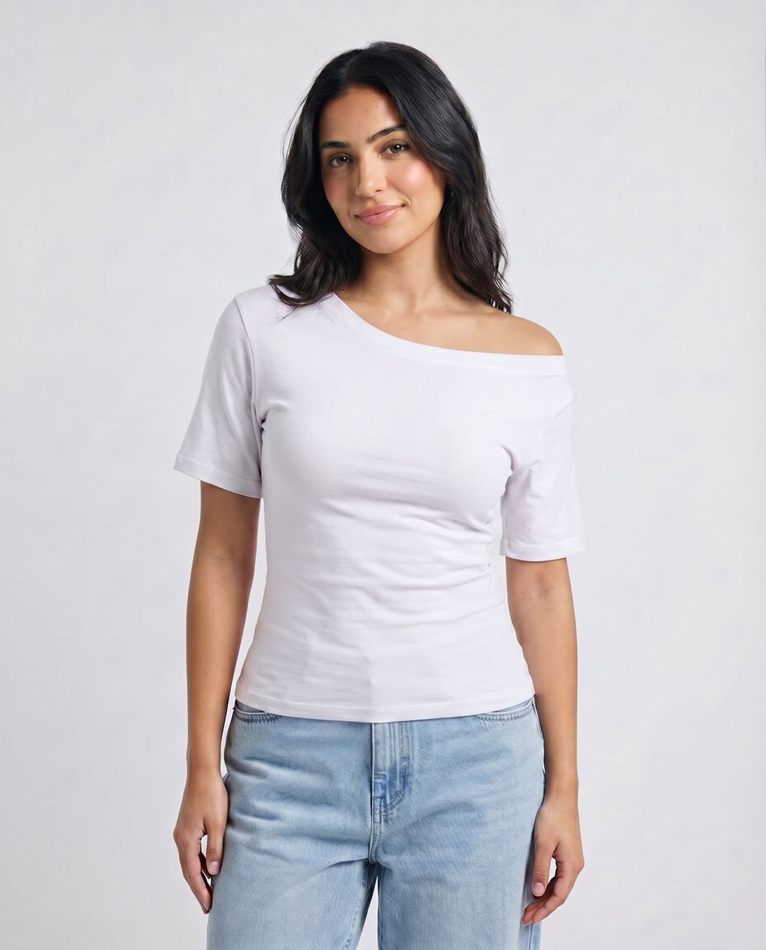 Off-Shoulder Tee White