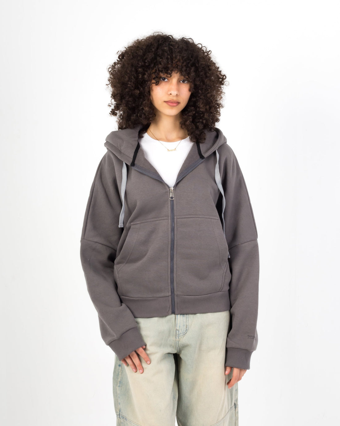 Dark Grey Cloud Zip Up Hoodie