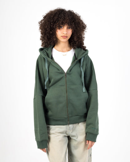 Olive Cloud Zip Up Hoodie